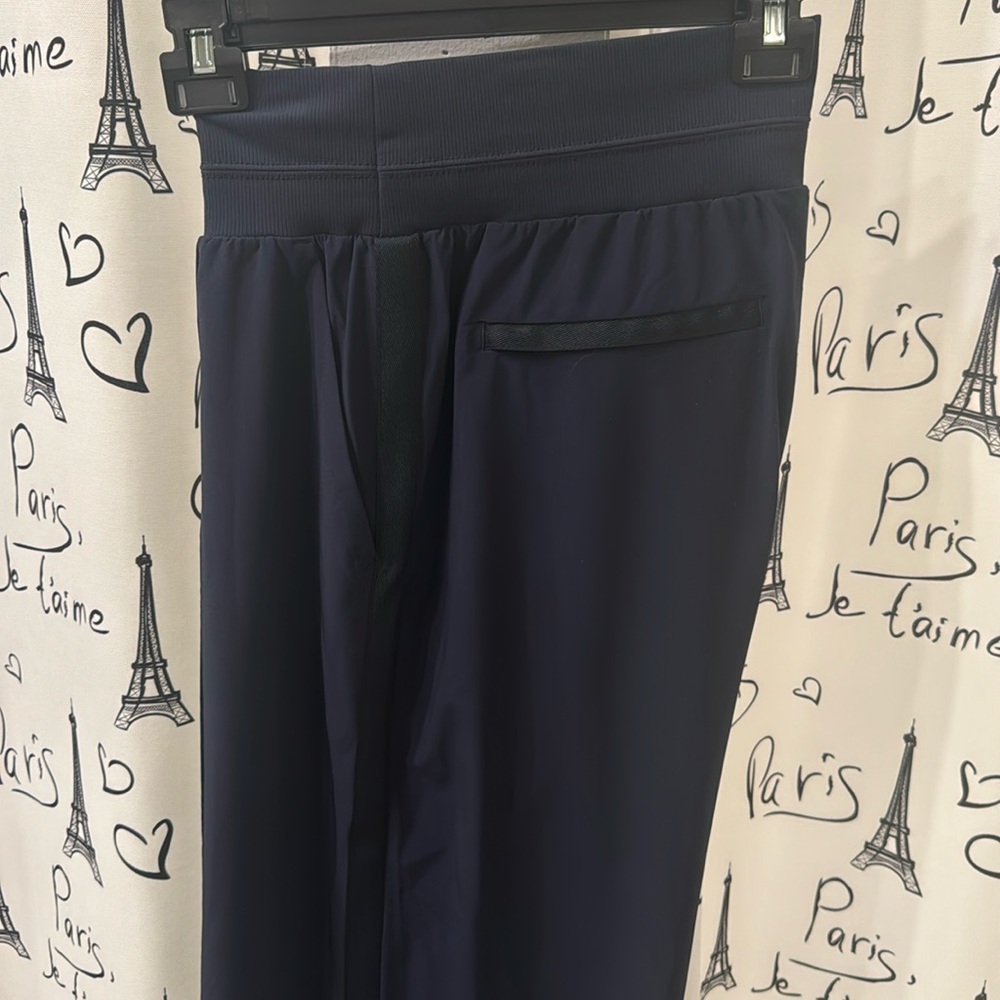 Athleta size 12 Navy Blue wide leg full length pants